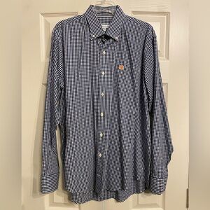 Peter Millar Auburn University Gingham Stretch Woven Shirt SzL NWOT